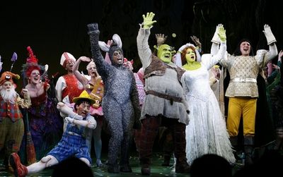 John Tartaglia, Daniel Breaker, Brian d'Arcy James, Sutton Foster and Christopher Sie Photo