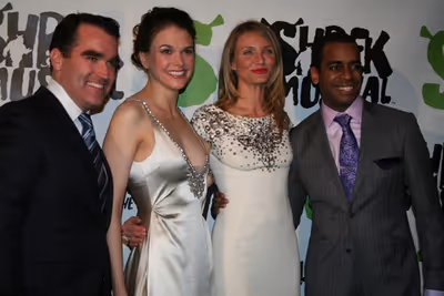 Brian d'Arcy James, Sutton Foster, Cameron Diaz and Daniel Breaker Photo