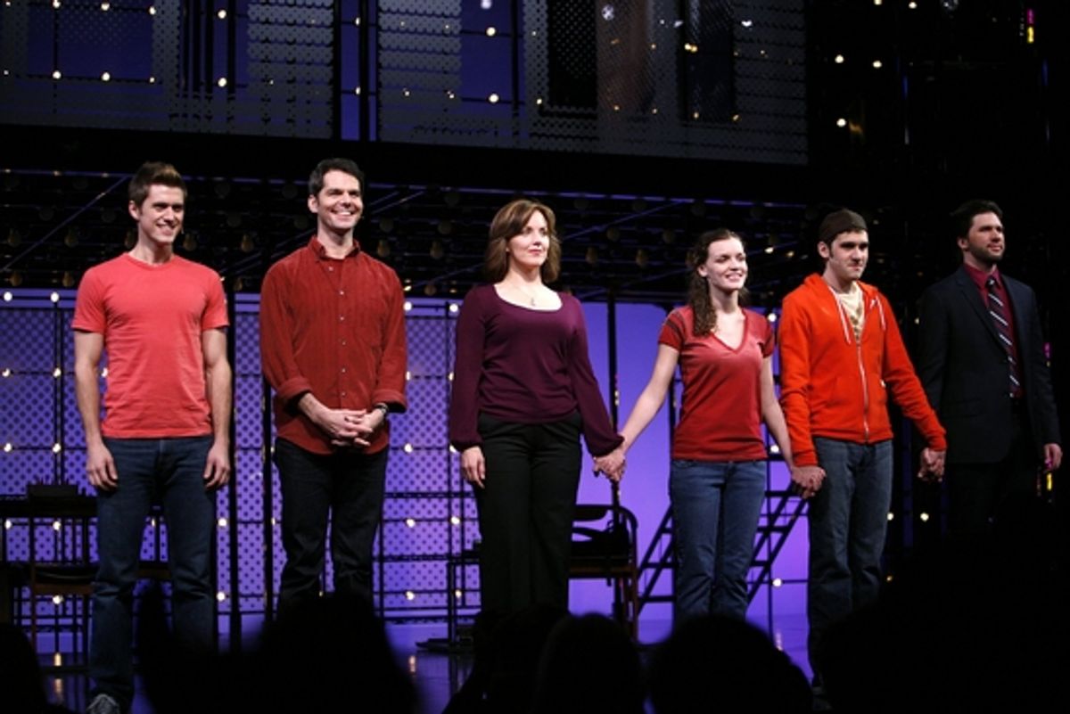 Aaron Tveit, J. Robert Spencer, Alice Ripley, Jennifer Damiano, Adam Chanler-Berat and Louis Hobson at 