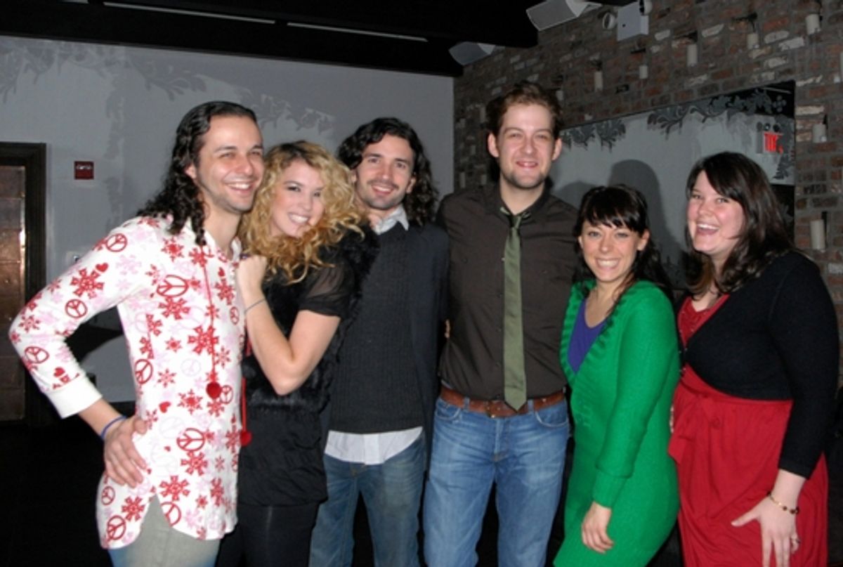 Cast of Hair-Anthony Helloa, Kacie Sheik, Paris Remillard, Andrew Kober,Allison Guinn, Lauren Elder at Broadway Boys Sing For TOYS FOR TOTS