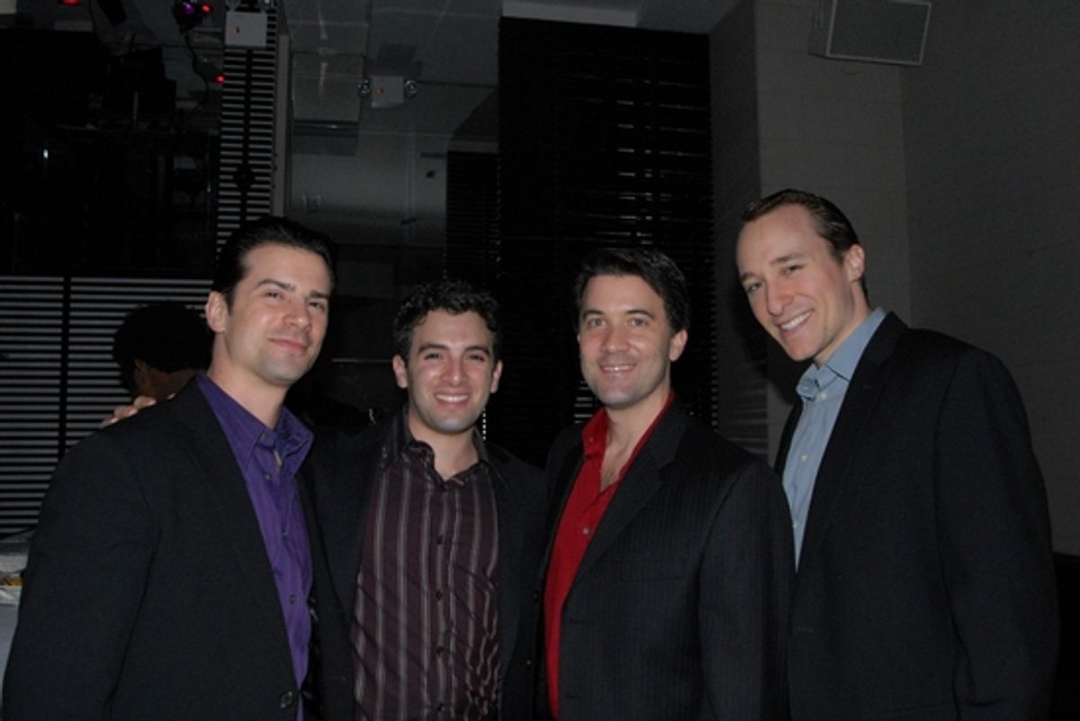 The Jersey Boys-Dominic Nolfi, Jarrod Spector, Miles Aubrey and John Hickman at 