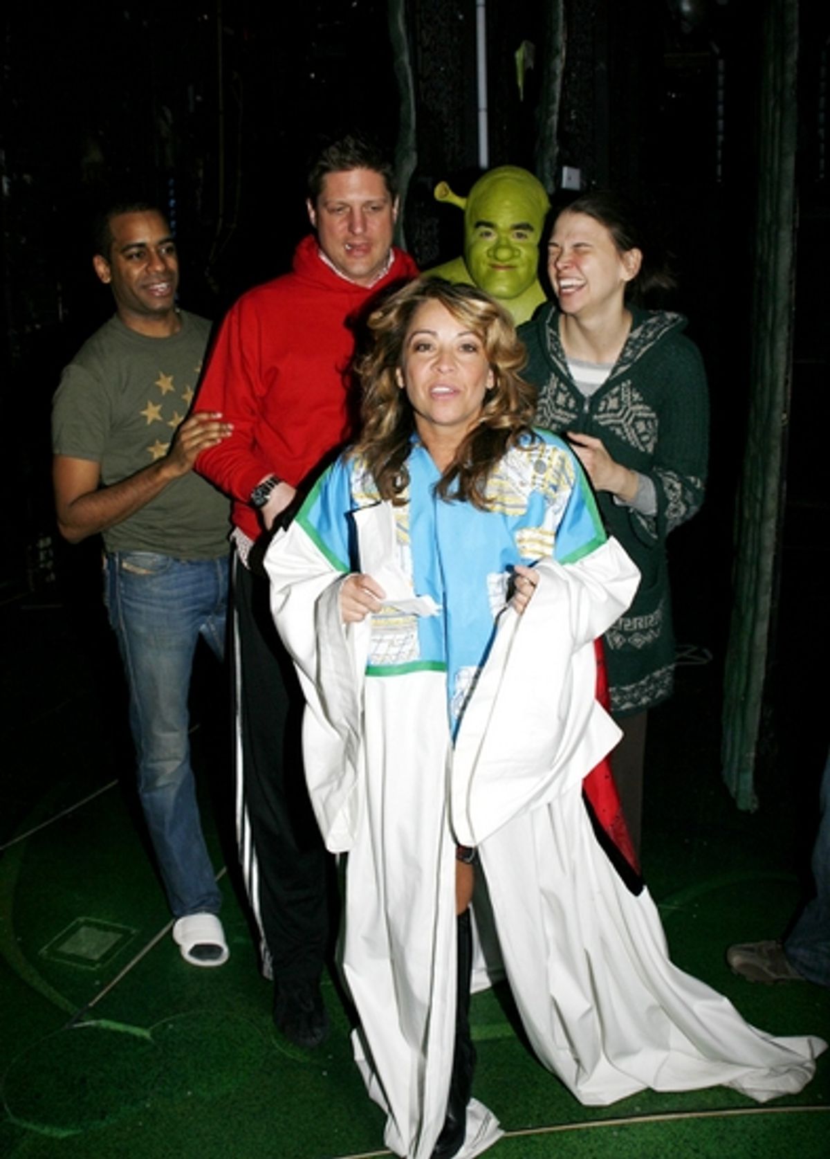 Daniel Breaker, Christopher Sieber, Jennifer Cody, Brian d'Arcy James and Sutton Foster at 