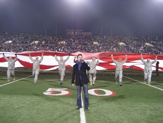 Photo Flash: JERSEY BOYS Vegas Cloer Sings at Vegas Pioneer Bowl — photo 2 of 2