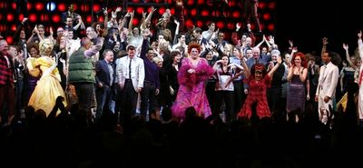 Harvey Fierstein leads the collected Hairspray performers, past and present Photo