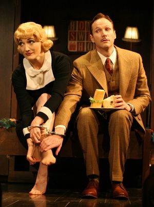 Francesca Faridany as Pamel and Sean Mahon as Richard Photo