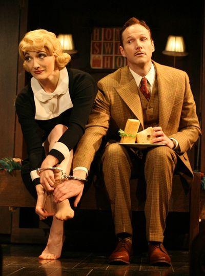 Francesca Faridany as Pamel and Sean Mahon as Richard Photo