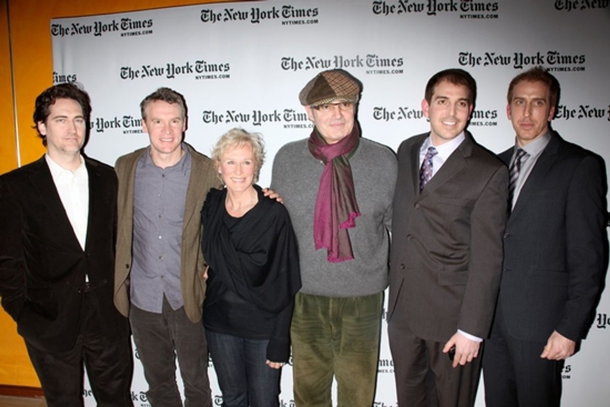 DAMAGES team, Daniel Zelman (co-creator), Tate Donovan & Glenn Close, Michael Nouri, Glenn Kessler (co-creator) & Todd A. Kessler (co-creator)
 at 
