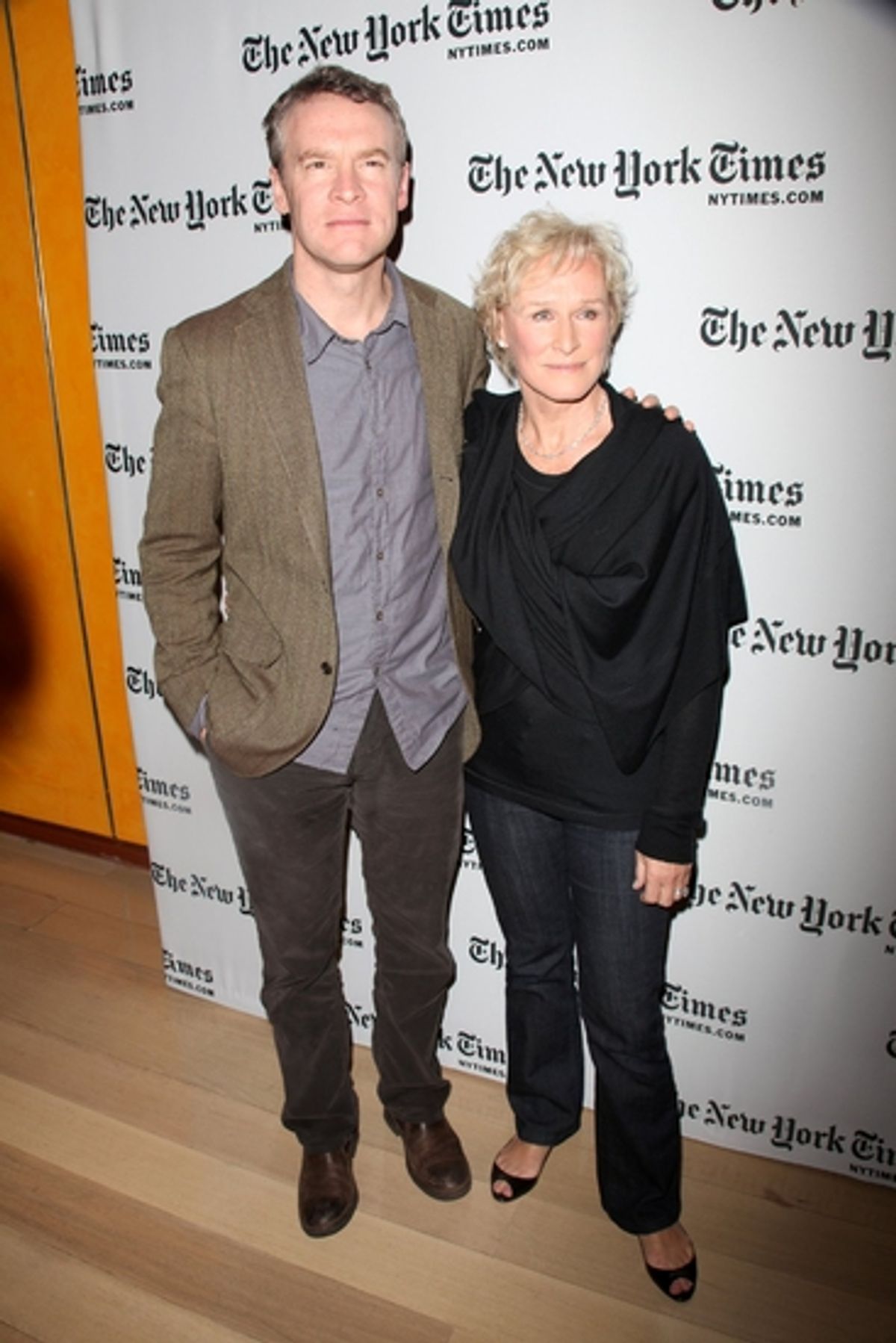 Tate Donovan and Glenn Close at Close and The View at NYT Arts & Leisure Weekend