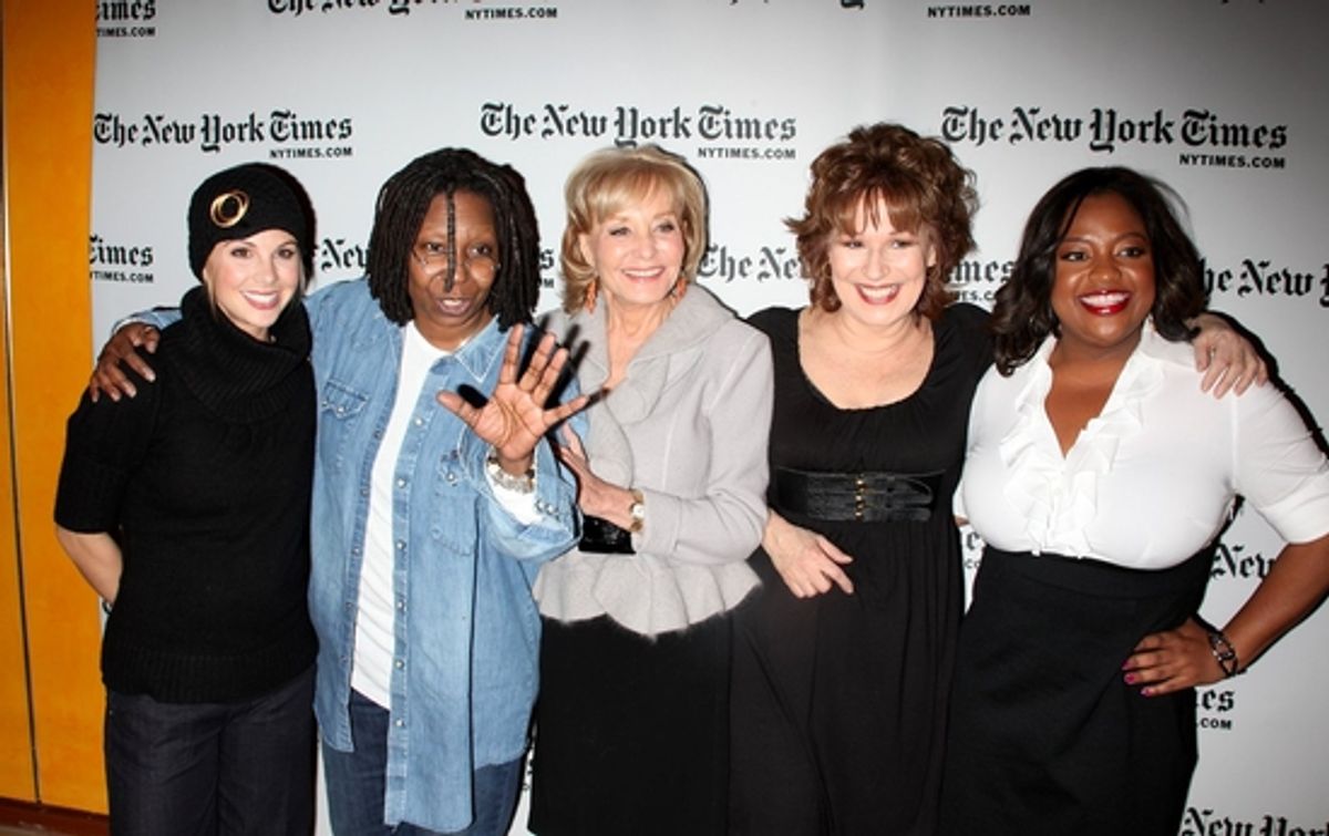 Elisabeth Hasselbeck, Whoopi Goldberg, Barbara Walters, Joy Behar and Sherri Shepherd at 