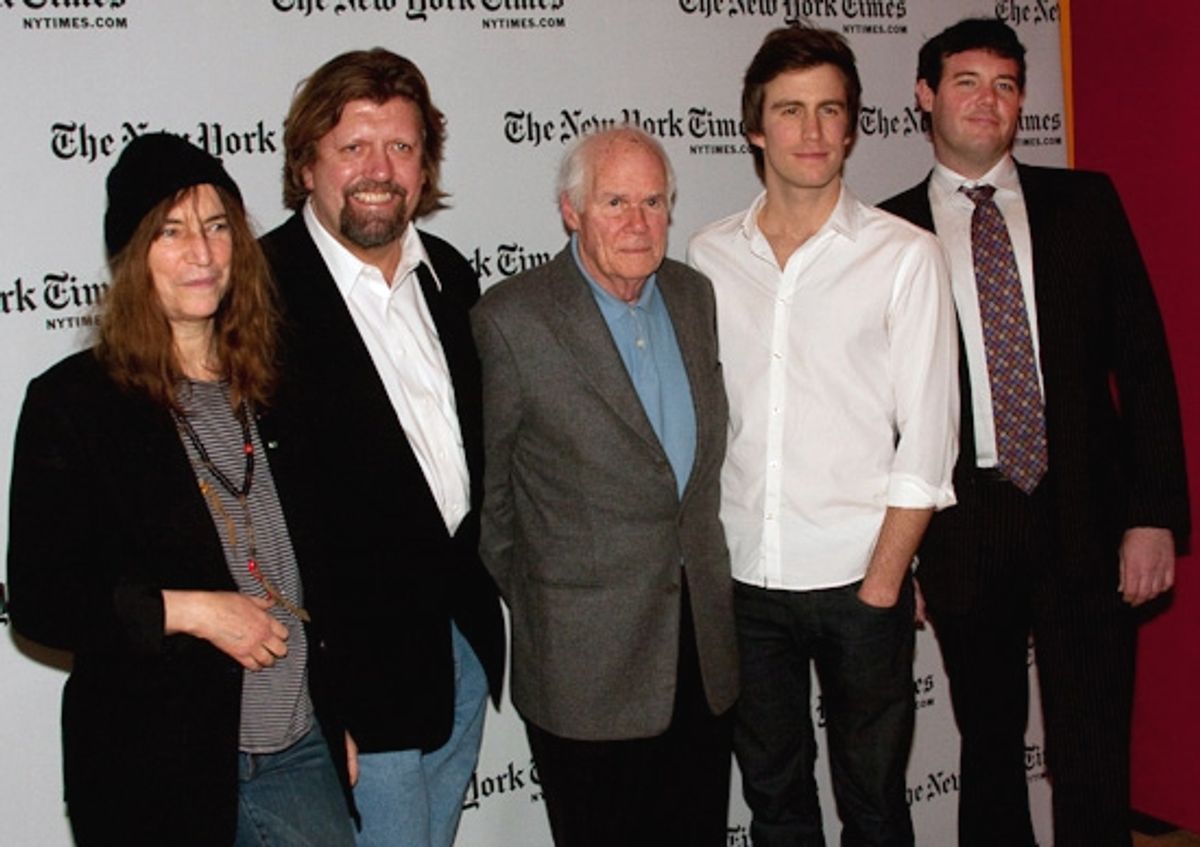 Patti Smith, Oskar Eustis, Galt MacDermot, Gavin Creel, and Patrick Healy at 