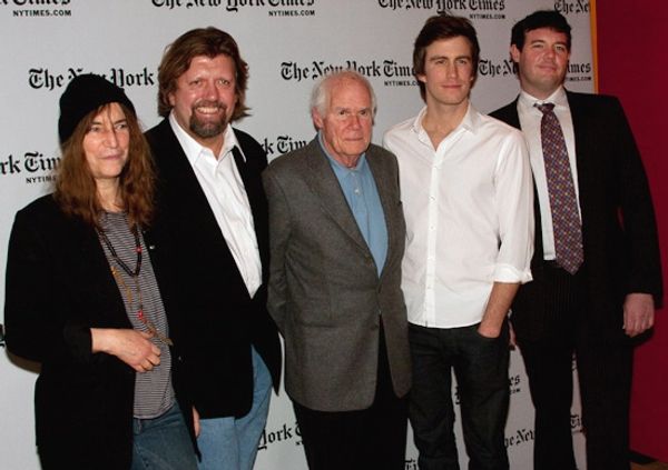 Patti Smith, Oskar Eustis, Galt MacDermot, Gavin Creel, and Patrick Healy Photo