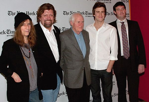 Patti Smith, Oskar Eustis, Galt MacDermot, Gavin Creel, and Patrick Healy Photo