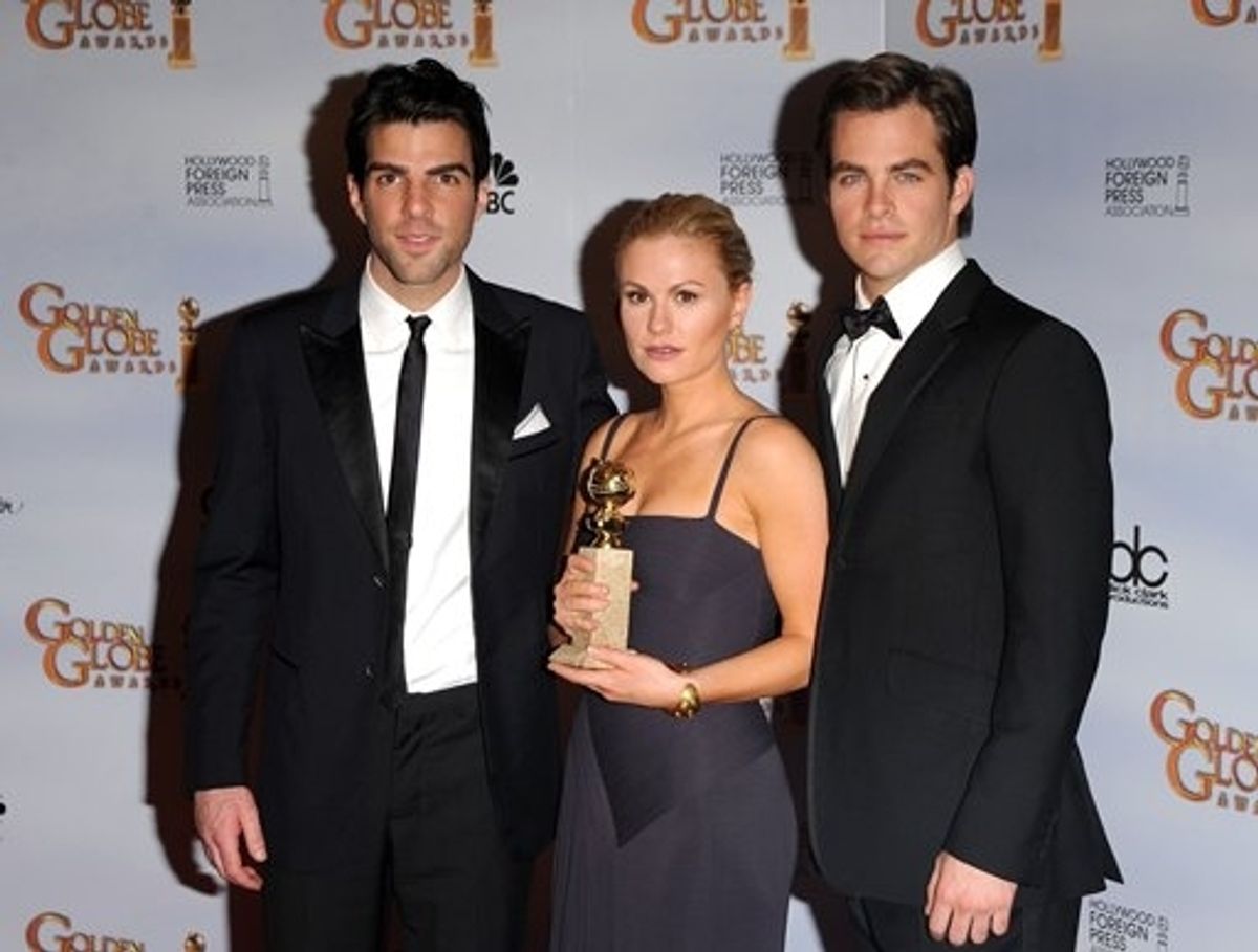 Zachary Quinto, Anna Paquin and Chris Pine  at 
