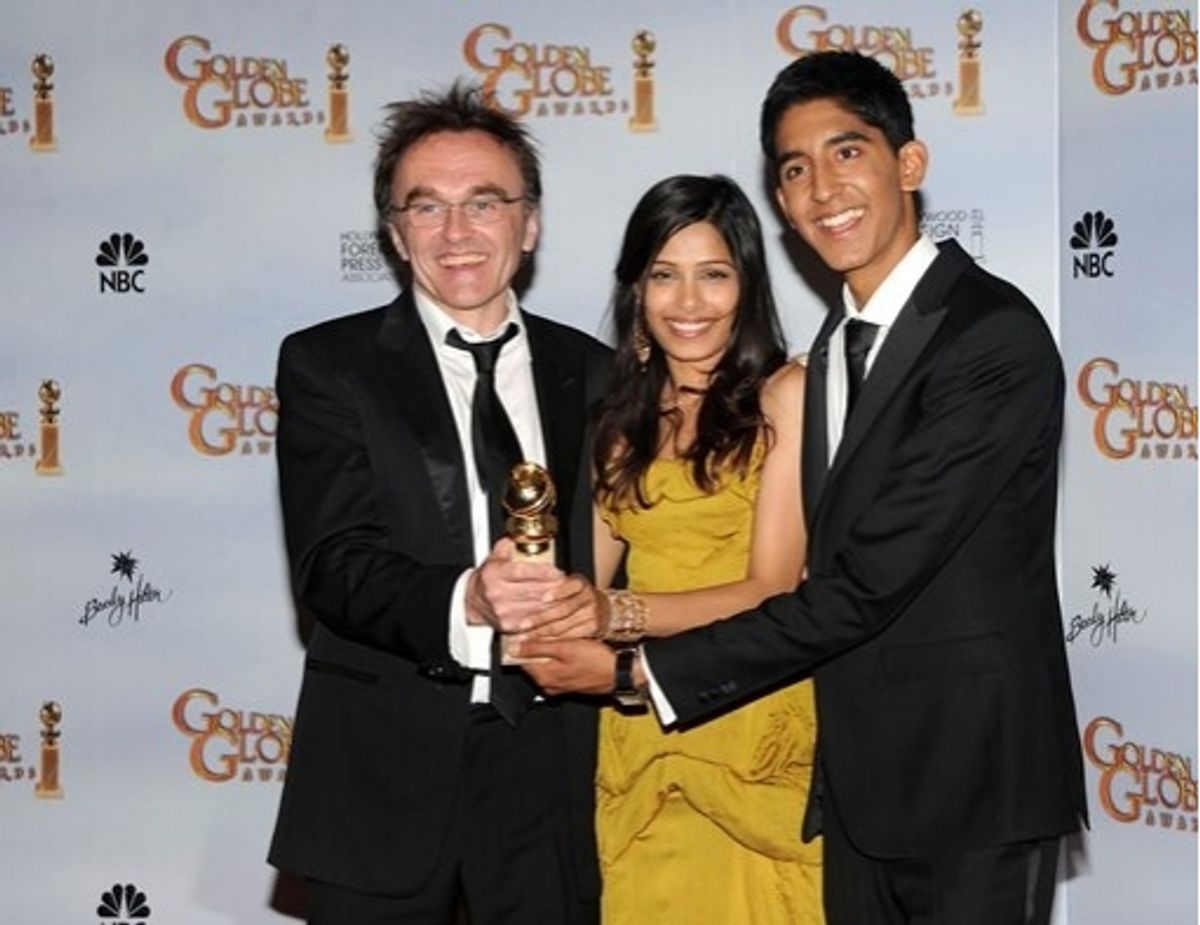 Danny Boyle, Freida Pinto and Dev Patel  at 