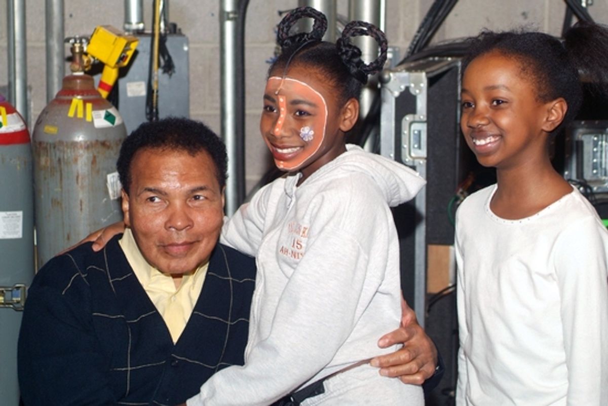 Muhammad Ali, Ah-Niyah Neal (Young Nala) and SadÃ'Â© Lou Ann Murray (Young Nala) at 