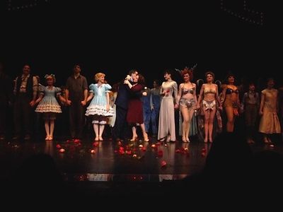 Boyd Gaines and Patti LuPone embrace at the final Gypsy curtain call Photo