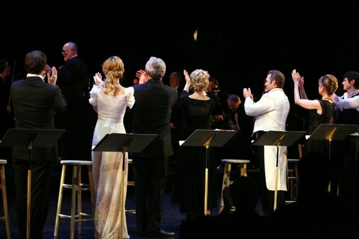 Steven Pasquale, Jill Paice, Victor Garber, Stephen Sondheim, Natasha Richardson, Marc Kudisch, Christine Baranski and Benjamin Walker
 at 