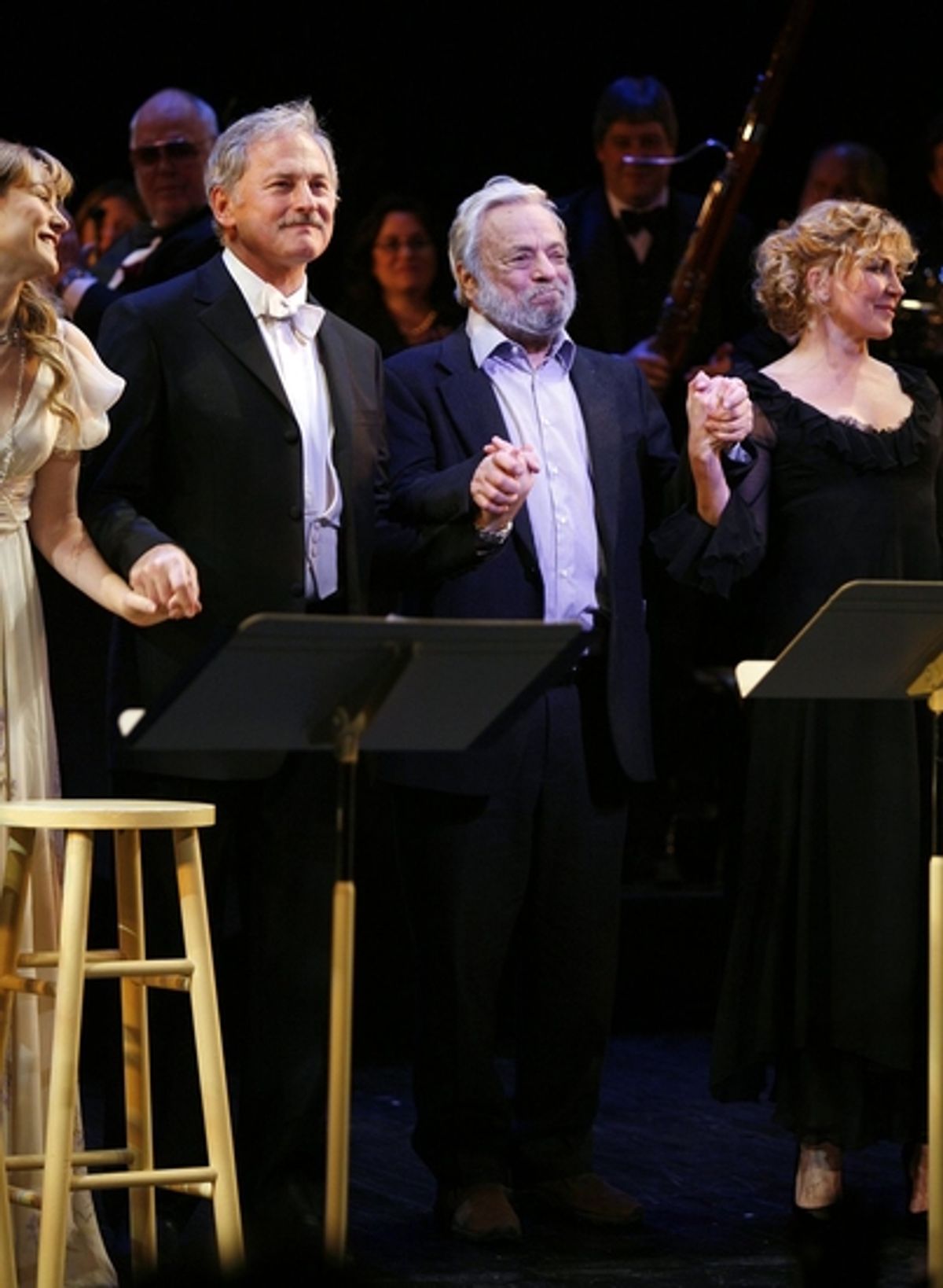 Victor Garber, Stephen Sondheim and Natasha Richardson
 at 