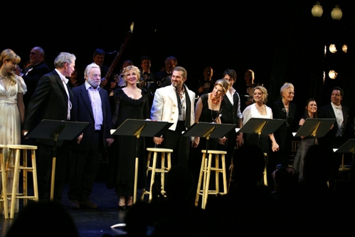 Jill Paice, Victor Garber, Stephen Sondheim, Natasha Richardson, Marc Kudisch, Christine Baranski, Benjamin Walker, Kendra Kassebaum and Vanessa Redgrave at 