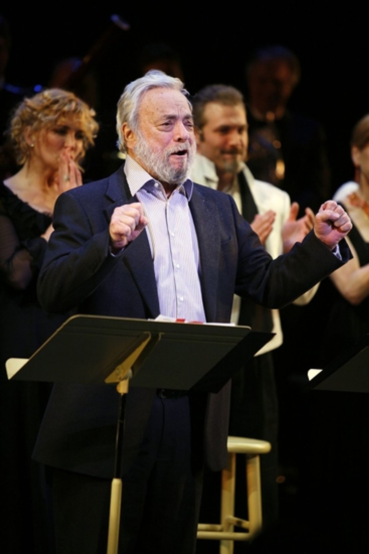 Victor Garber, Stephen Sondheim and Natasha Richardson at 