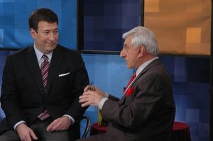 Mark Simone interviewing Jamie Farr Photo