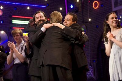 Hunter Parrish, Duncan Sheik, Steven Sater and Alexandra Socha

 Photo