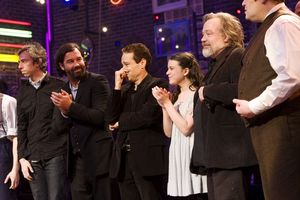 Thad DeBrock, Duncan Sheik, Steven Sater, Alexandra Socha, Tom Hulce and Glenn Fleshler
@ BroadwayWorld Thad DeBrock, Duncan Sheik, Steven Sater, Alexandra Socha, Tom Hulce and Glenn Fleshl Photo