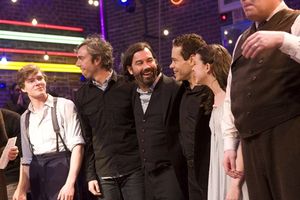 Chad DeBrock, Duncan Sheik, Steven Sater, Alexandra Socha and Glenn Flesher

 Photo