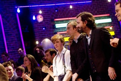 Hunter Parrish, Thad DeBrock, Duncan Sheik and Steven Sater

 Photo