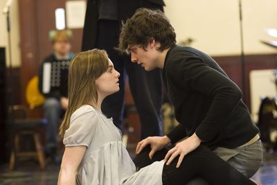Charlotte Wakefield and Aneurin Barnard in rehearsal  Photo