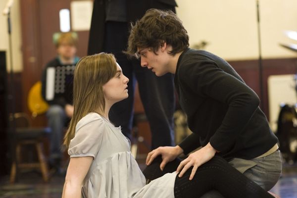 Charlotte Wakefield and Aneurin Barnard in rehearsal  Photo