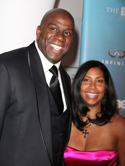 Earvin  "Magic" Johnson and Cookie Johnson Photo