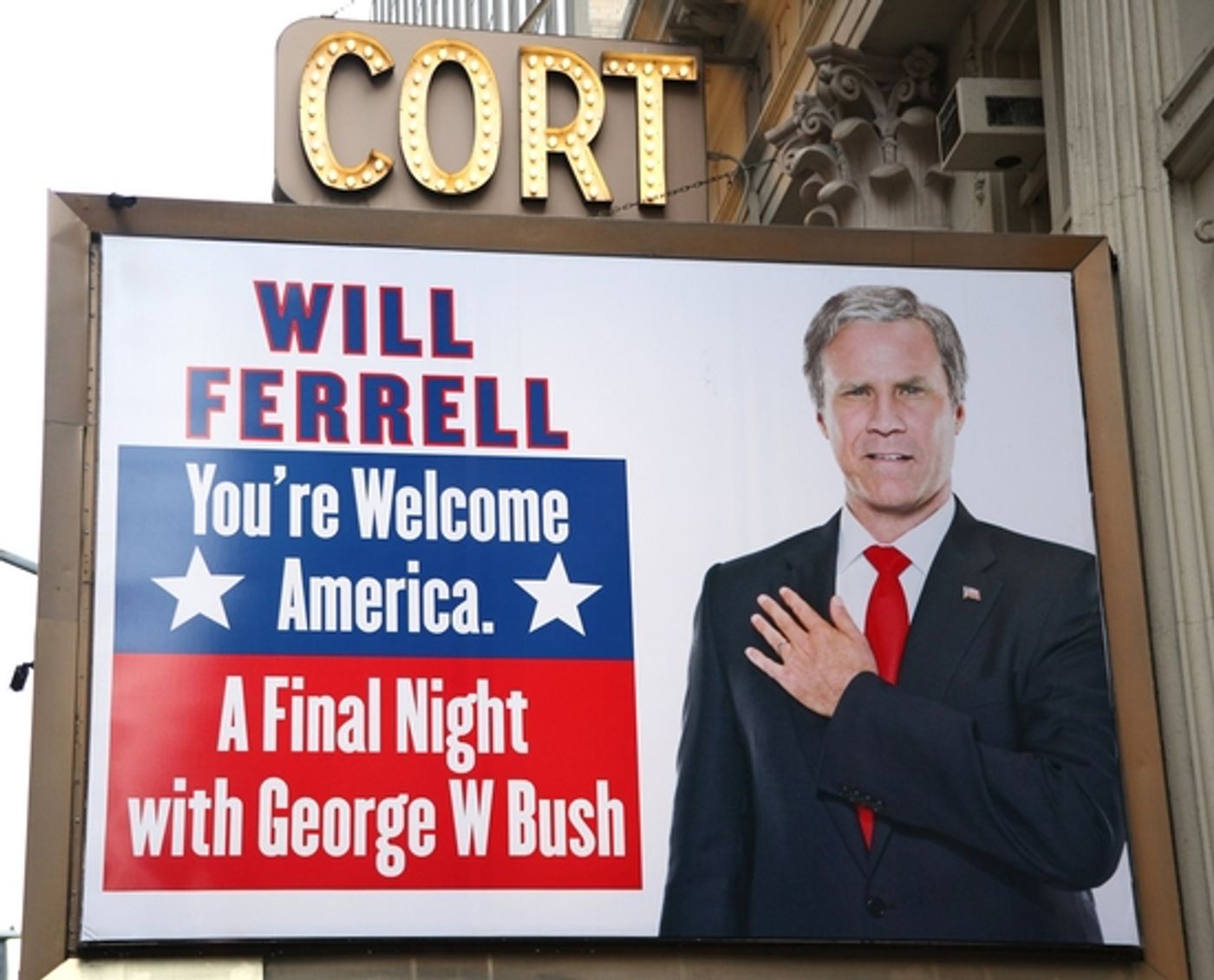 Photo Coverage: 'You're Welcome America' at the Cort Marquee Photo Coverage: 'You're Welcome America' at the Cort Marquee Image