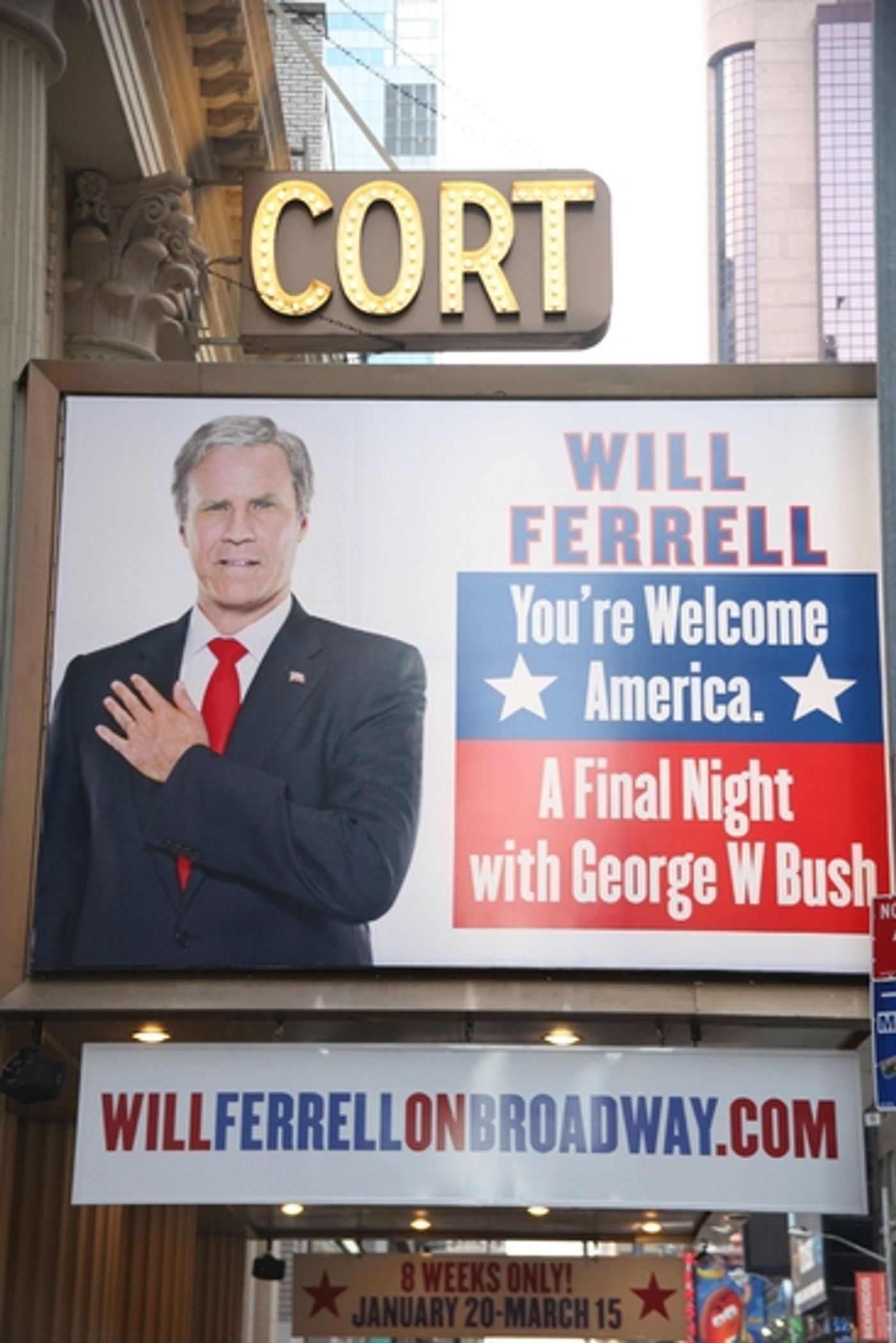 Photo Coverage: 'You're Welcome America' at the Cort Marquee Photo Coverage: 'You're Welcome America' at the Cort Marquee Image