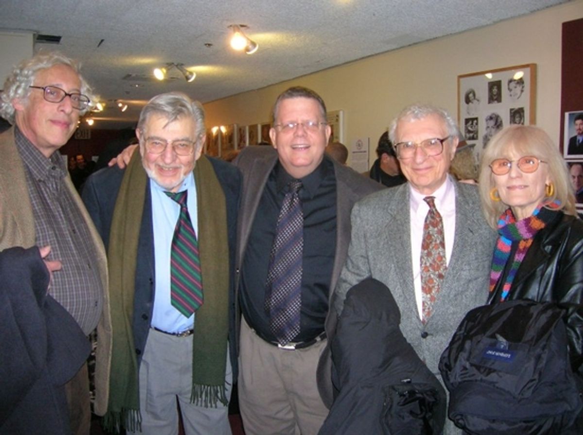 Howard Kissell, Biff Liff, Jim Morgan, Sheldon and Margery Harnick at 