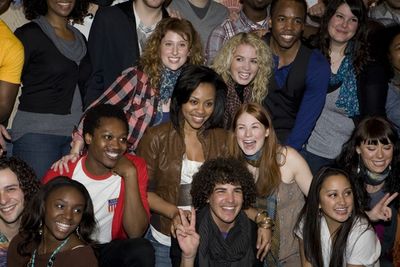 Caissie Levy, Sasha Allen, Kacie Sheik and the Hair cast Photo
