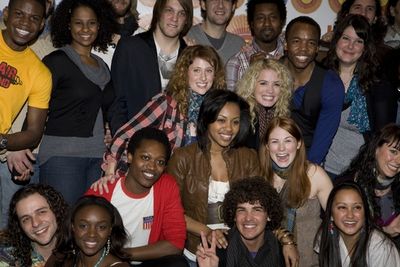 Caissie Levy, Sasha Allen, Kacie Sheik and the Hair cast Photo