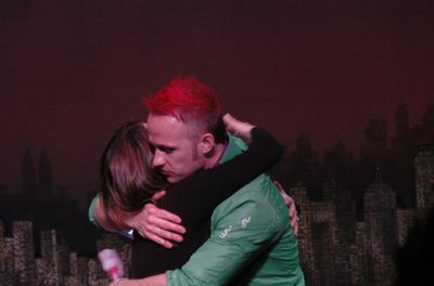Marty Thomas has a big hug for director Jen Waldman Photo
