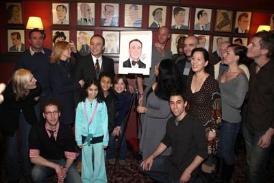 Danny Burstein and his many South Pacific 'fans' celebrate at Sardi's

 Photo