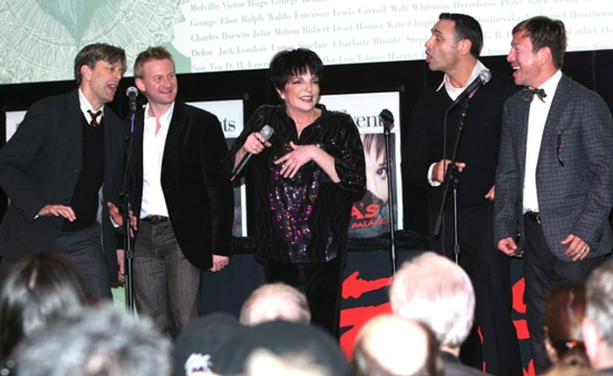 Jim Caruso, Johnny Rodgers, Liza Minnelli, Tiger Martina and Cortes Alexander at 