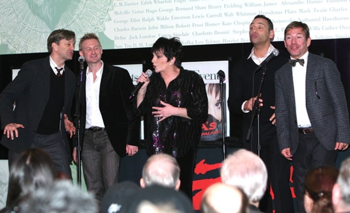 Jim Caruso, Johnny Rodgers, Liza Minnelli, Tiger Martina and Cortes Alexander at 