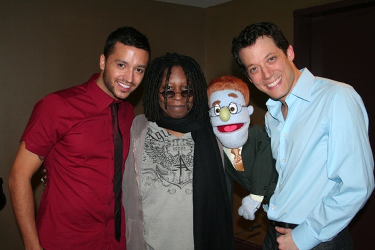 Jai Rodriguez, Whoopi Goldberg, Rob and John Tartaglia at 