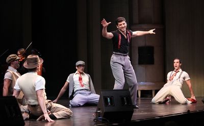 Tony Yazbeck and the ensemble

 Photo