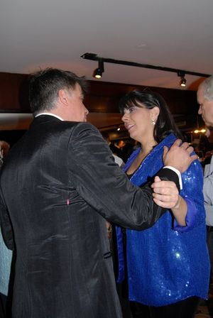 Bryan Batt and Christine Pedi catching up Photo