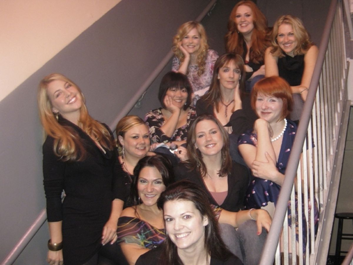 Katie Thompson and the cast at Birdland at 