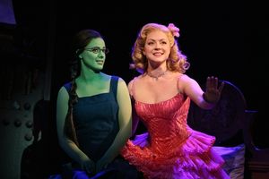 Kendra Kassebaum as Glinda and Teal Wicks as Elphaba Photo