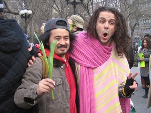 A Union Square local meets Tribe member Anthony Hollock Photo