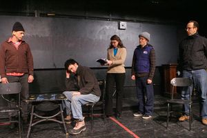  (l to r) Jeremy Sher (Dr. Darrell), Brennan Bruhl (Evans), Merrie Greenfield (Nina), Photo