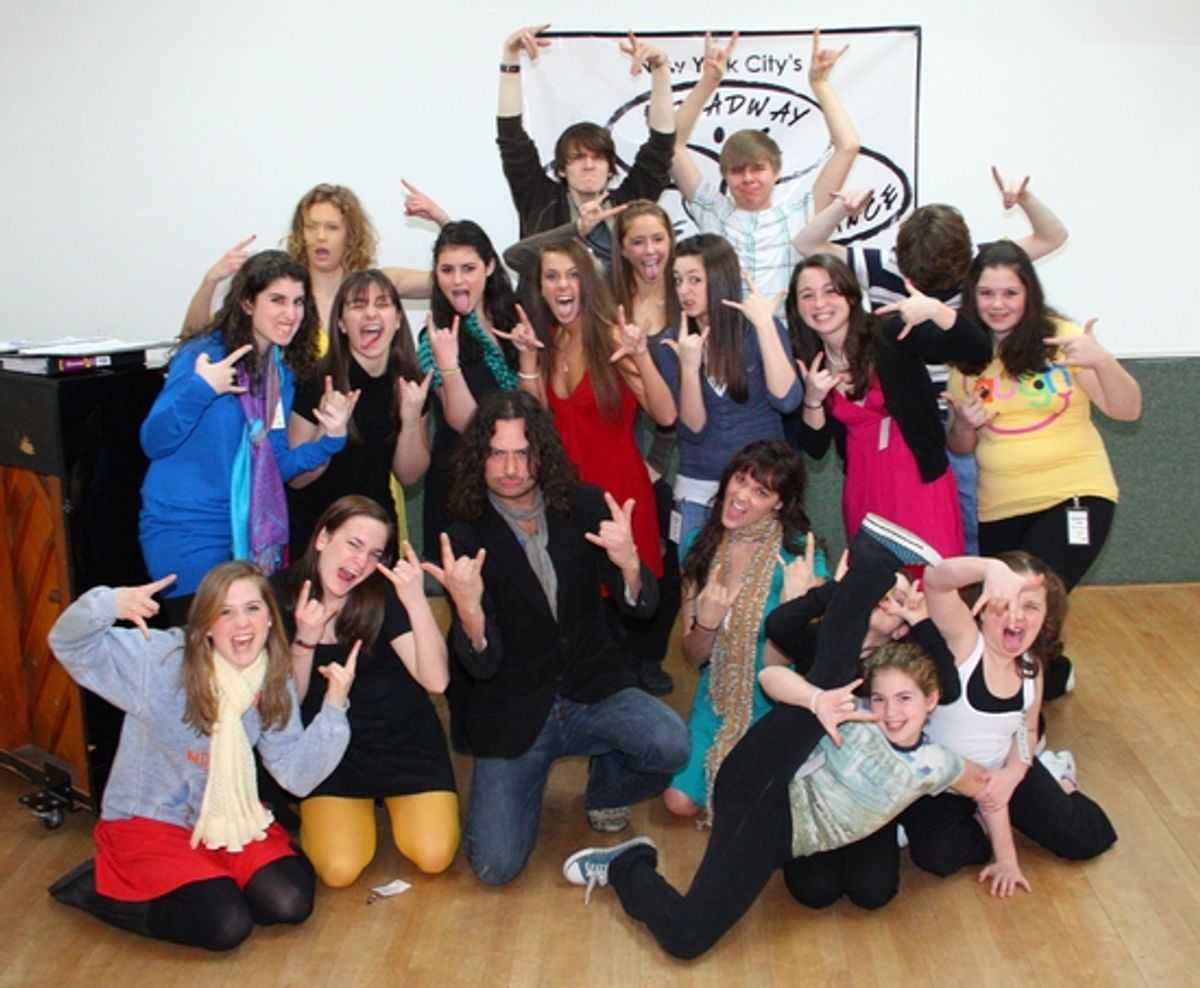 Constantine Maroulis with the students of Broadway Artists Alliance at 