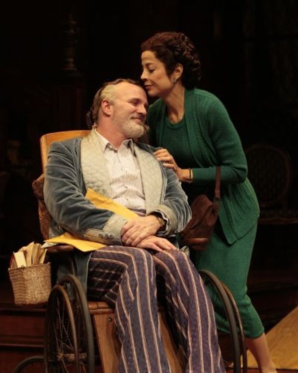 James Black as Sheridan Whiteside and Josie de Guzman as Maggie Cutler  Photo